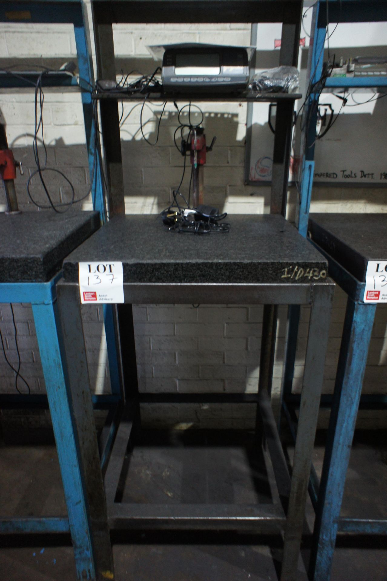 Inspection rig, granite insert 2' x 2' with Tesa TT20 probe display unit