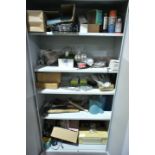 Manutan double door metal office cabinet and contents