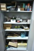 Manutan double door metal office cabinet and contents