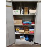 Bisley double door metal office cabinet and contents