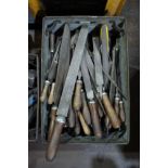 Quantity of Various hand files, to steel box