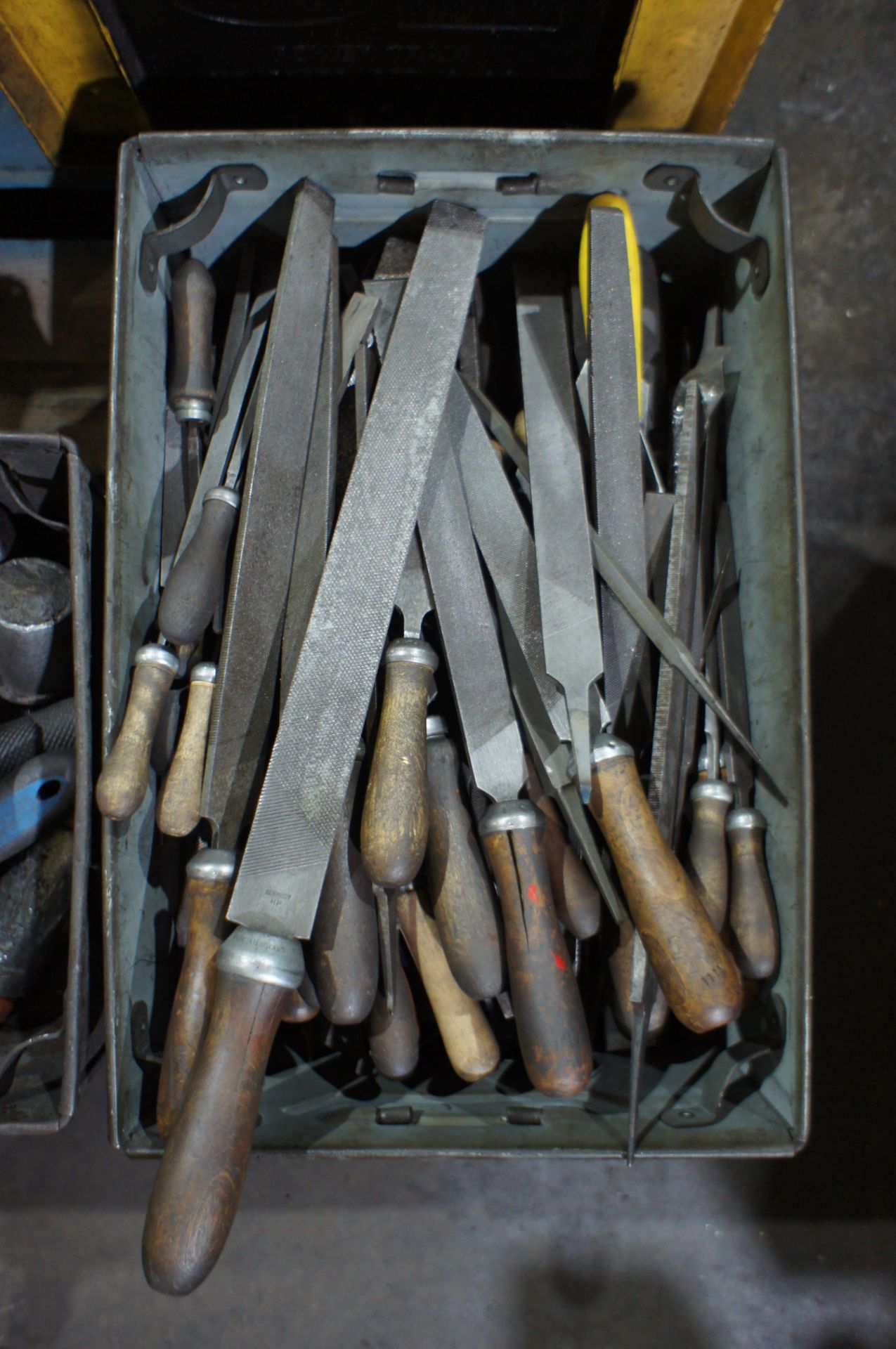 Quantity of Various hand files, to steel box