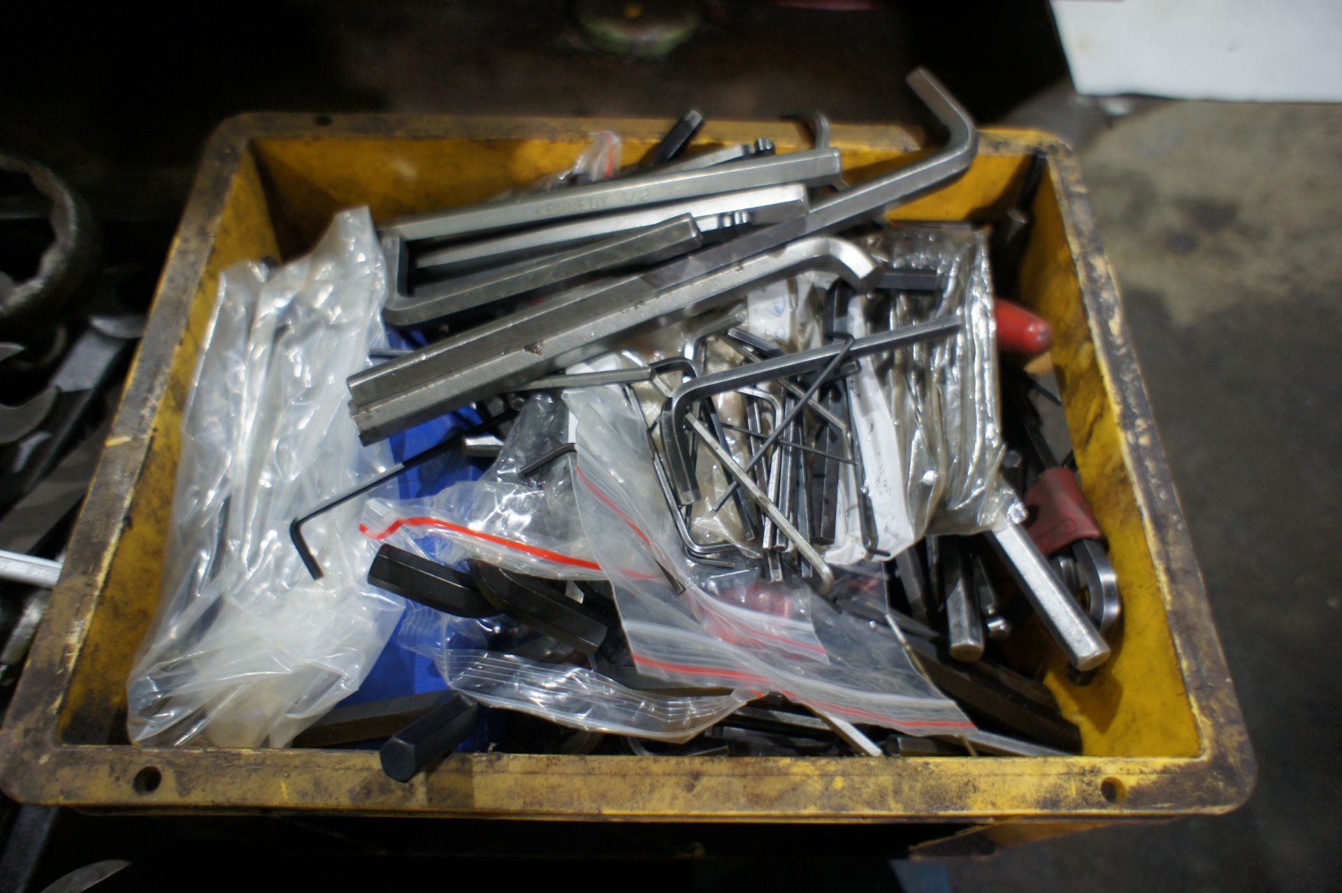 Quantity of various hex keys, to plastic box