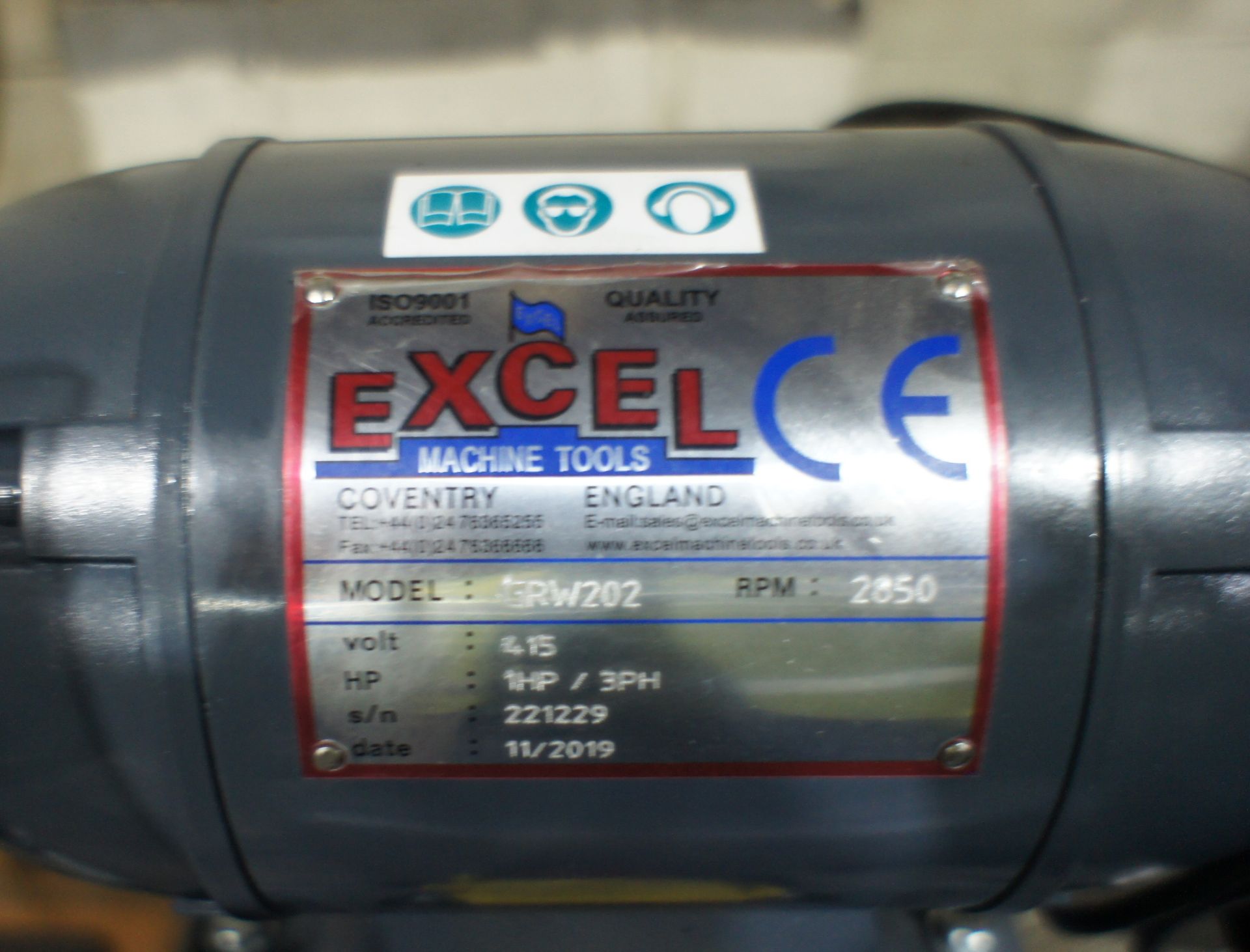 Excel GRW202 industrial pedestal grinder - Image 2 of 3