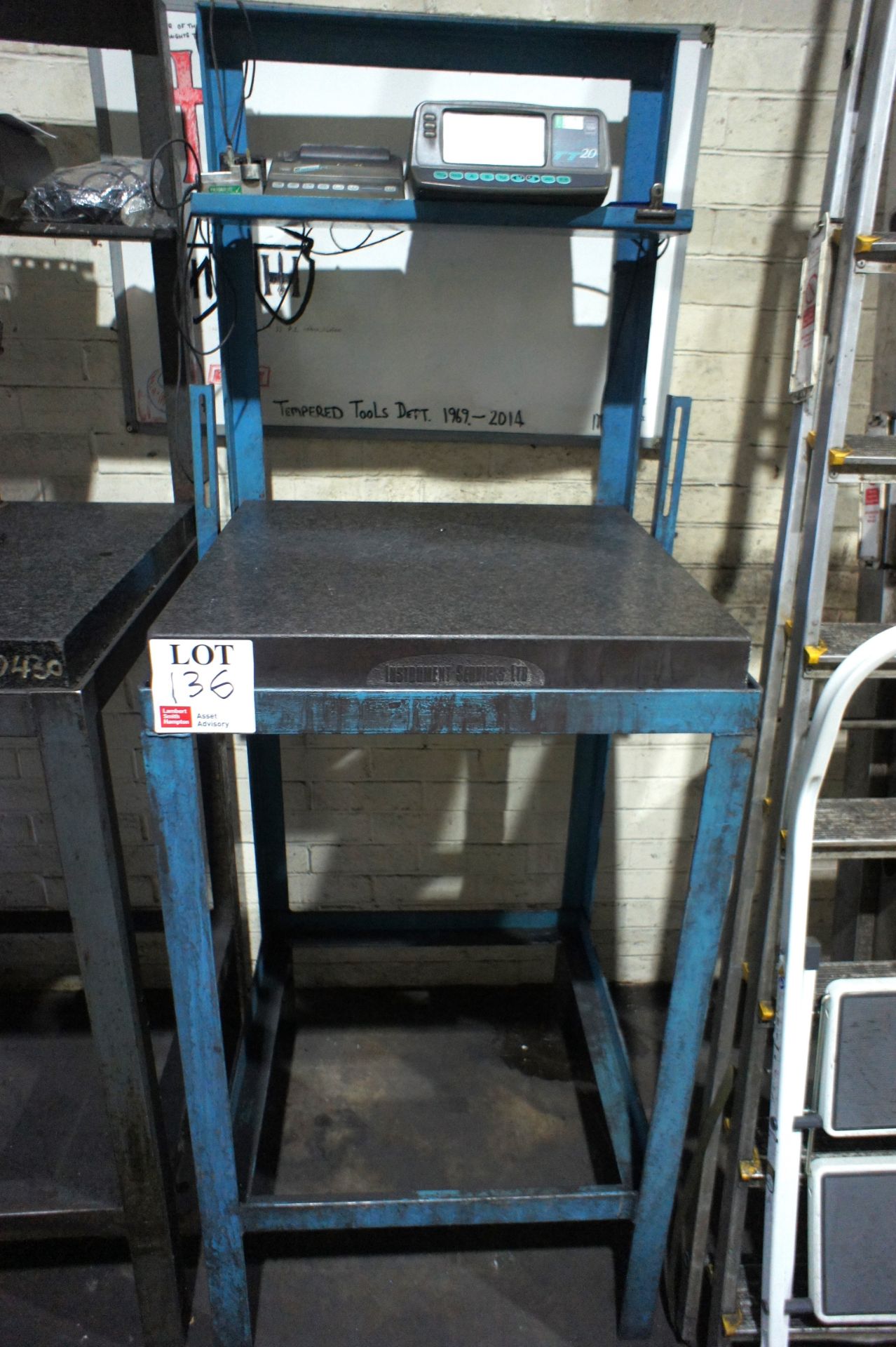 Inspection rig, granite insert 2' x 2' with Tesa TT20 probe display unit