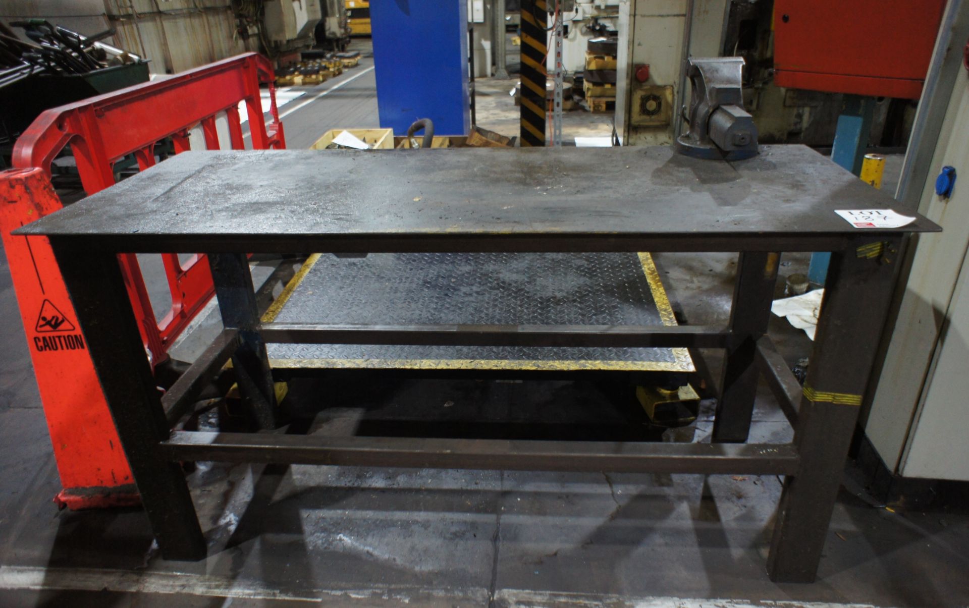Steel fabricated work bench with engineers vice - Image 2 of 3
