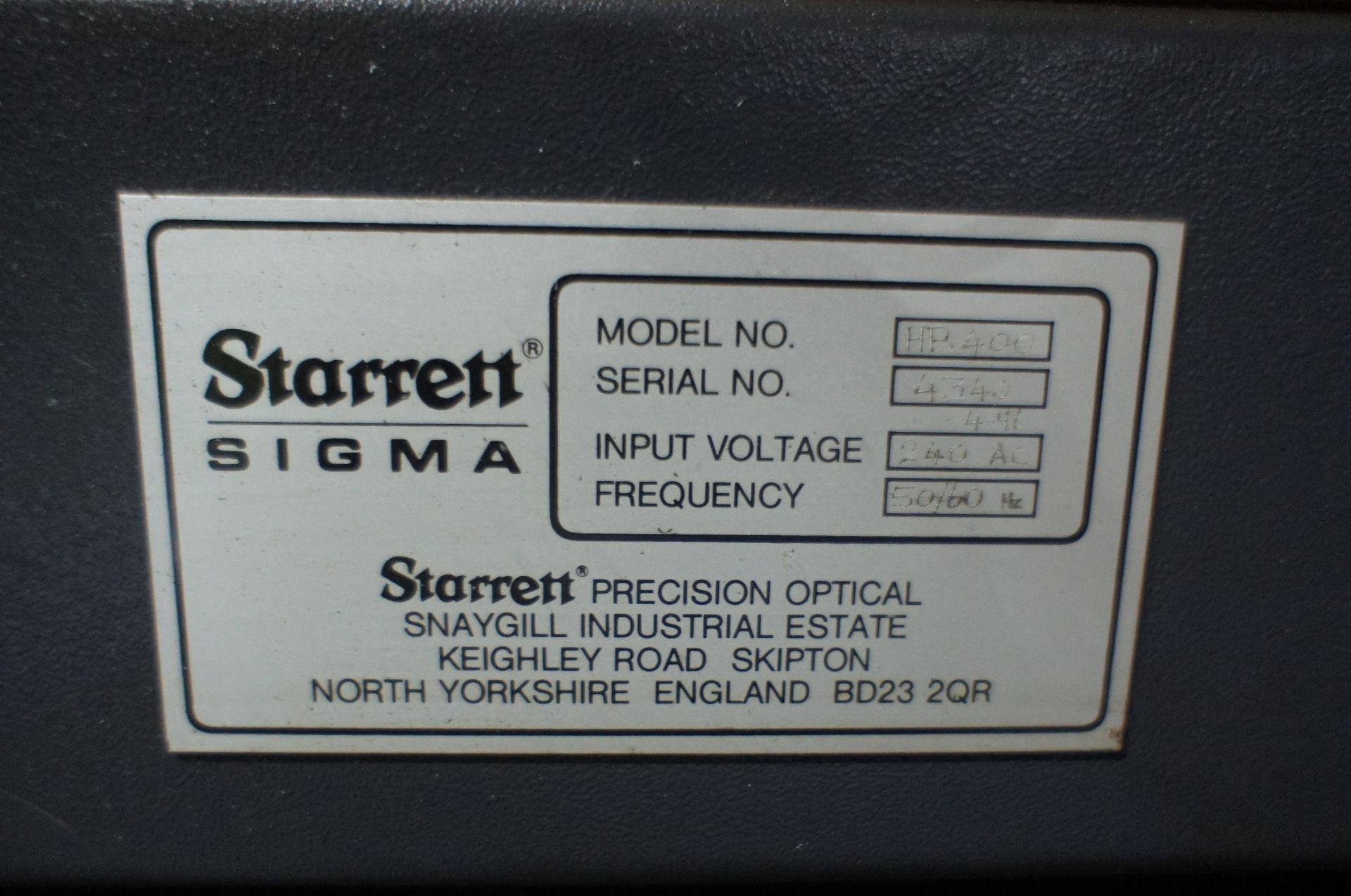 Starret Sigma HB400 horizontal profile projector - Image 2 of 3