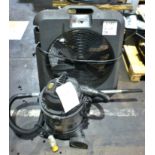 Large floor fan with Sealey wet & dry vacuum cleaner