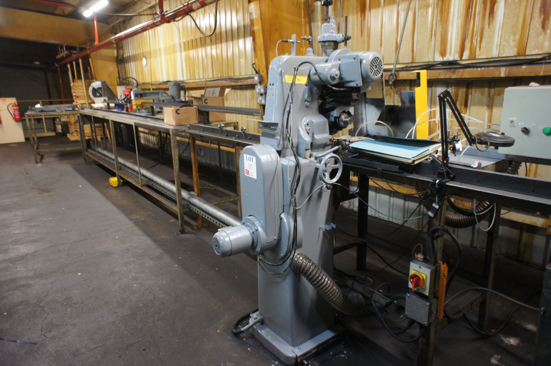 Perforation and anvil blade line comprising deoiler on fabricated table, Evolution chop-off saw - Image 2 of 9