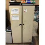 Metal 2 door storage cupboard to include contents as lotted