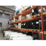 Six bays of boltless adjustable pallet racking, approx. sizes: 2.6m x 900mm x H: 4.5m / 4m -