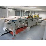 S R double R controls pouch production line with - Triple unwind station - Leister twin head heat