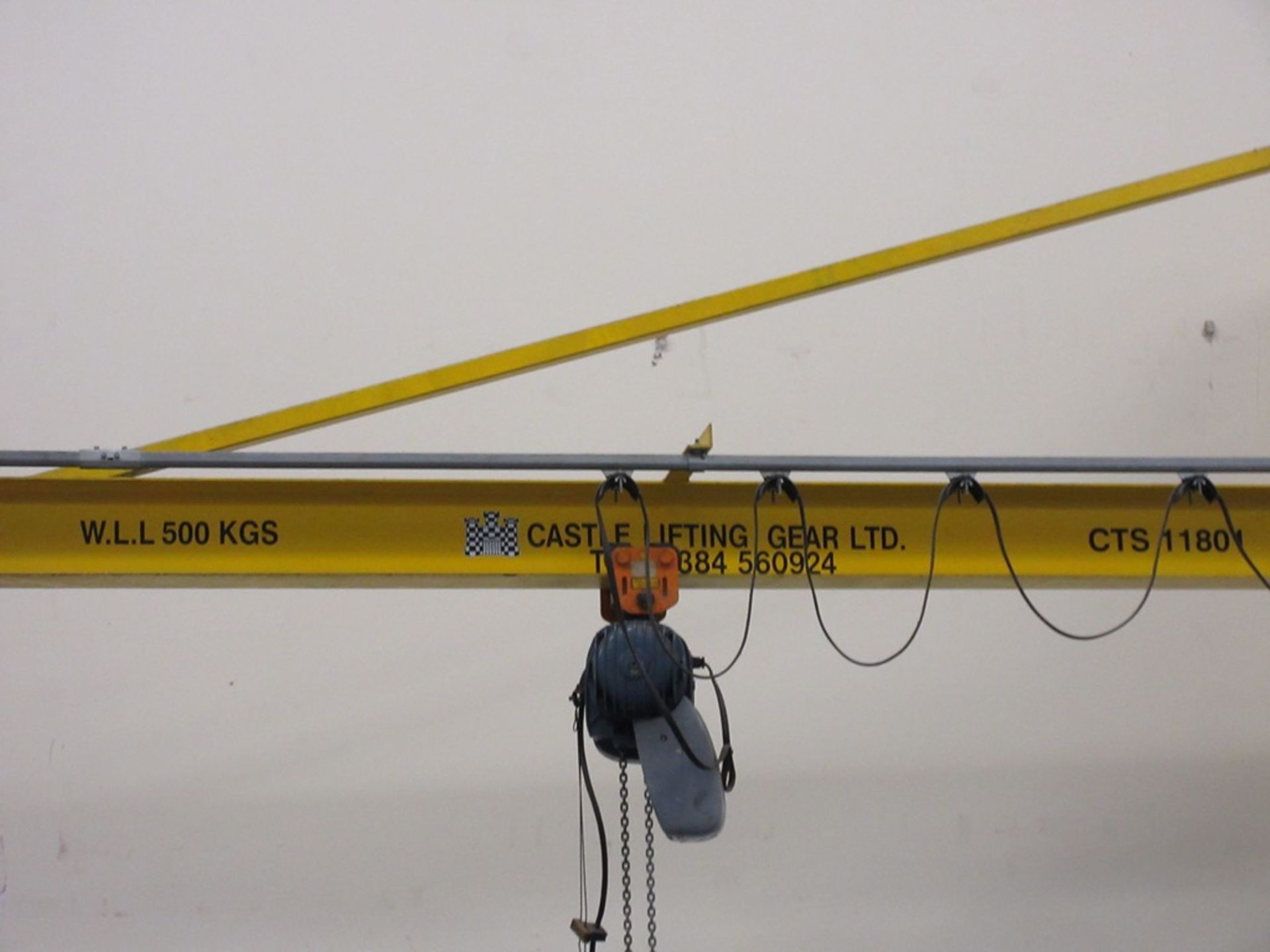Castle Lifting Gear pillar jib crane, approx. span 4m, ref: CTS 11801 with Demag electric chain - Image 3 of 4