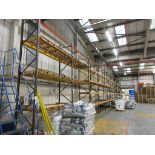 Eleven bays of boltless adjustable pallet racking, approx. sizes: 2.6m x 900mm x H: 5.5m A work