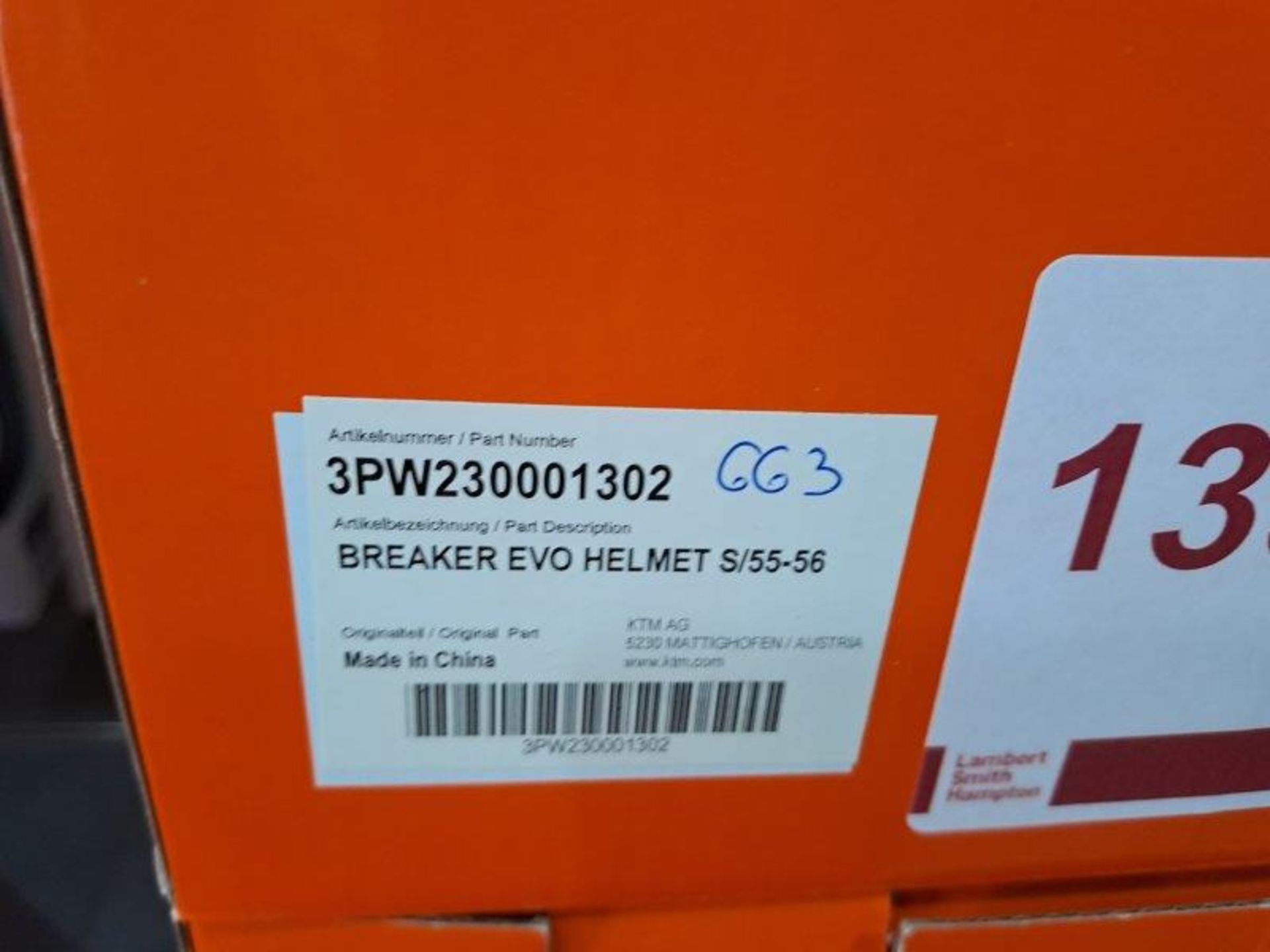 KTM Breaker Evo S-55-56 Motorbike Helmet - Image 3 of 6