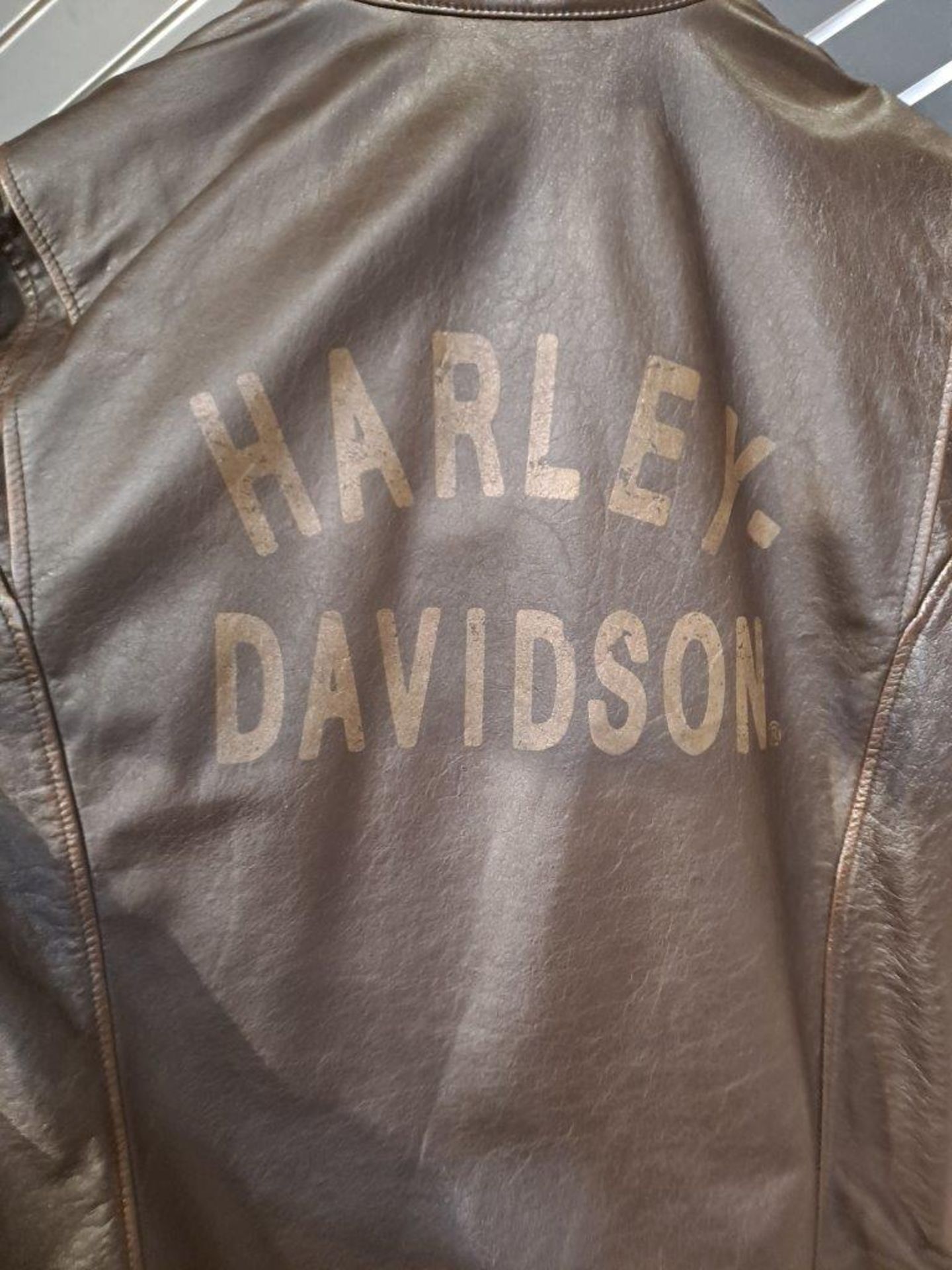 Harley Davidson Brown Leather Large Mens Jacket - Image 6 of 9