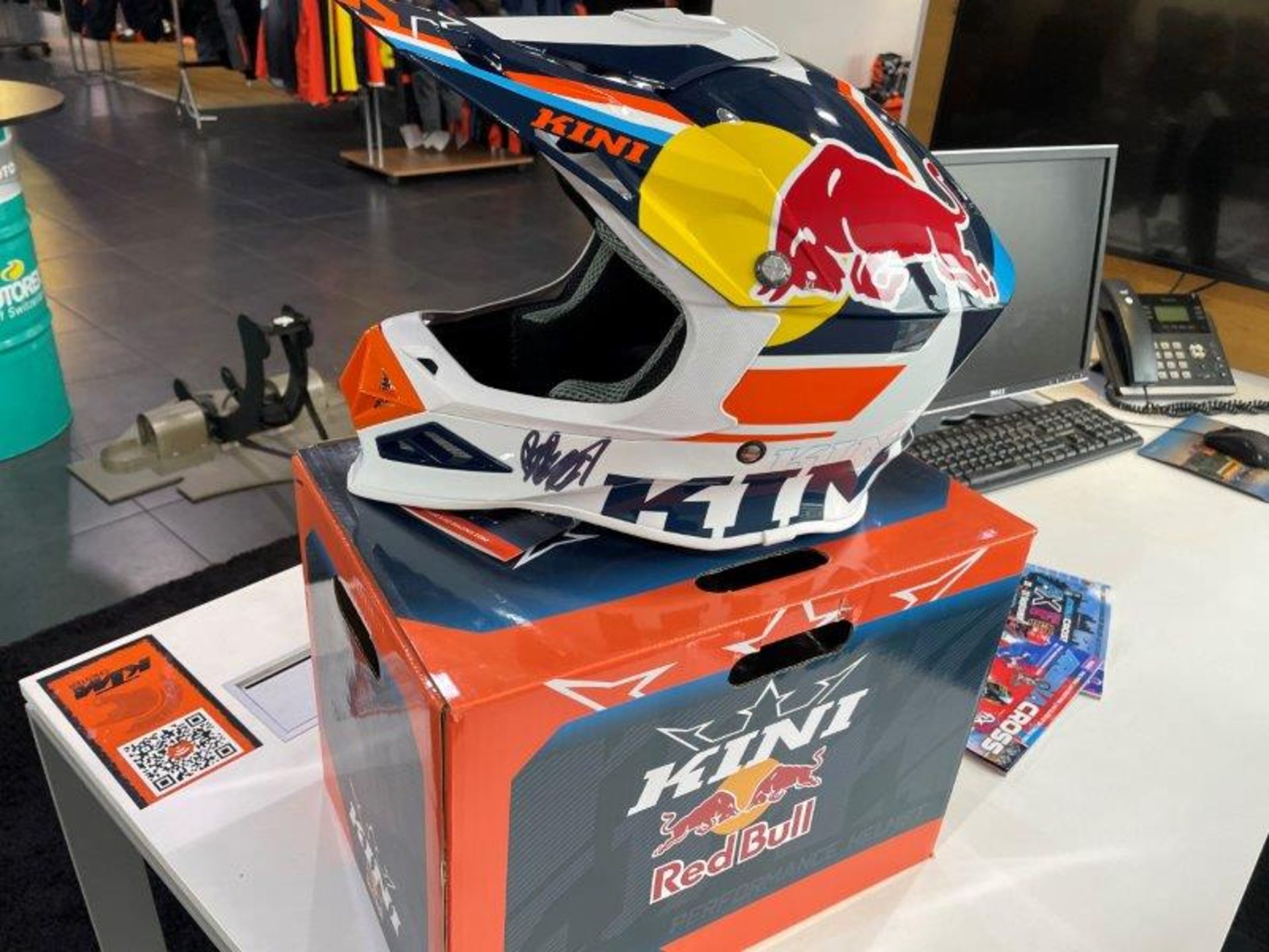 KINI Redbull Autographed Competition Motorbike Helmet - Image 13 of 15