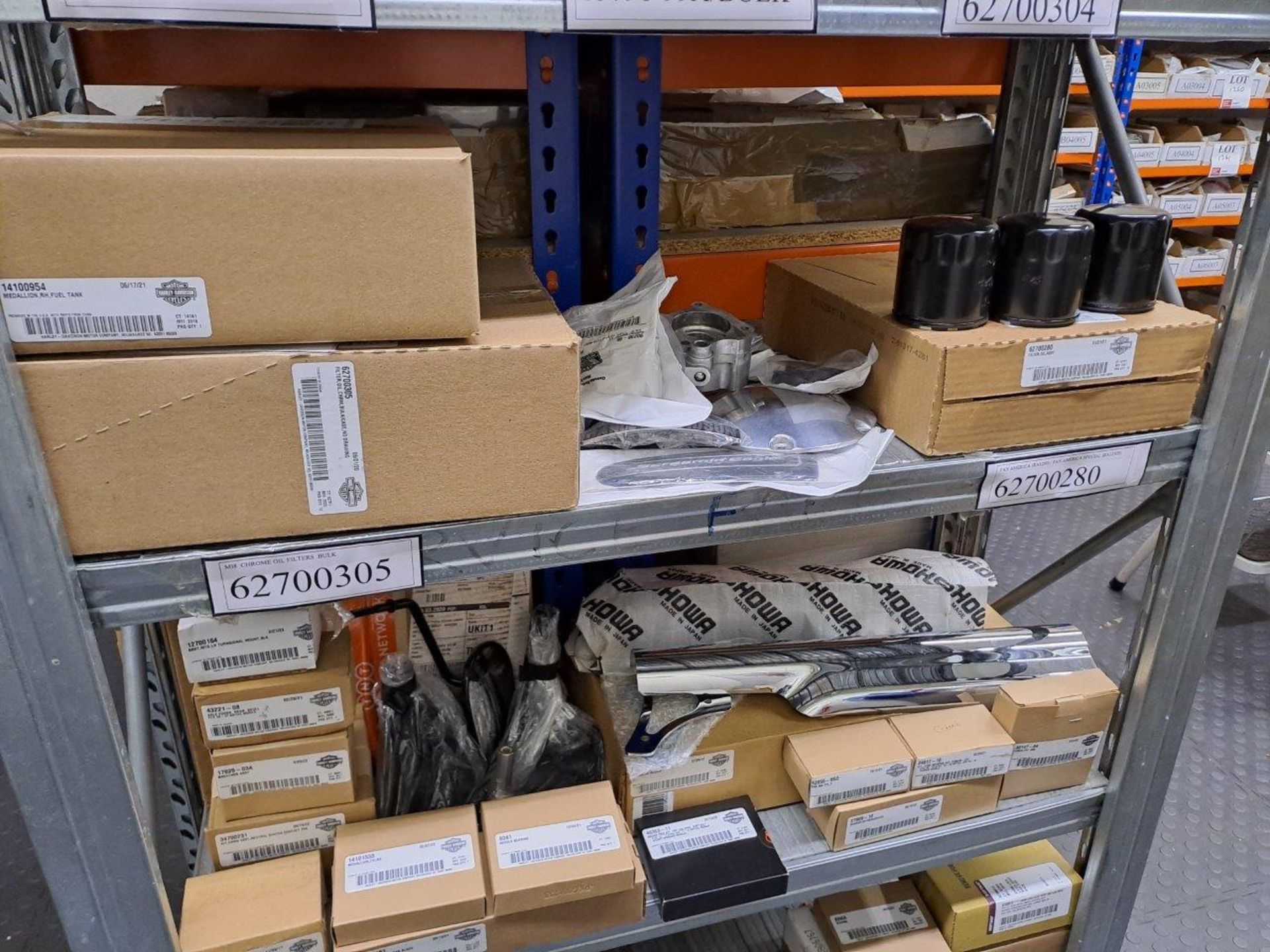 Quantity of Harley Davidson parts, to 6 shelves as pictured - Image 6 of 9