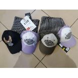 4 x Harley Davidson Womens hats & 2 x scarfs