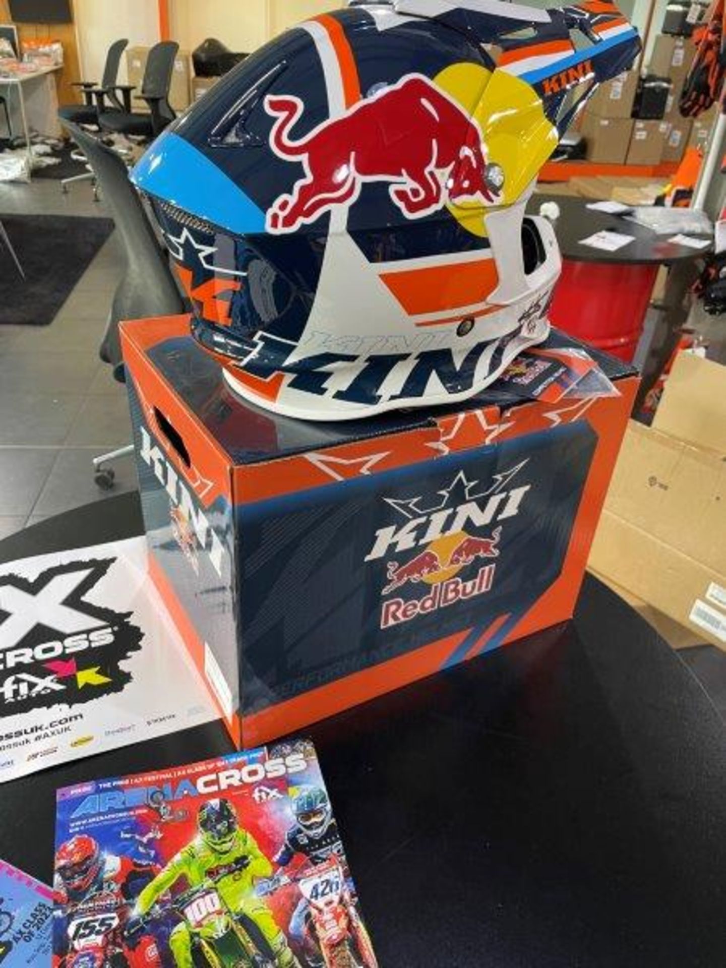 KINI Redbull Autographed Competition Motorbike Helmet - Image 8 of 15