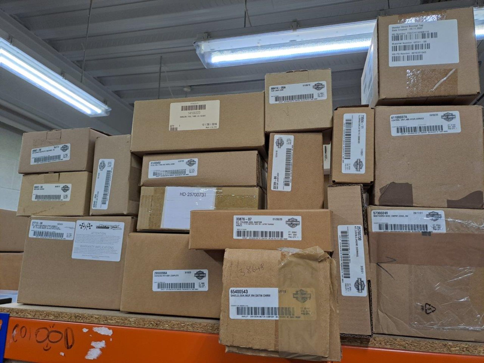 Quantity of Harley Davidson parts, to 4 shelves as pictured - Image 2 of 9