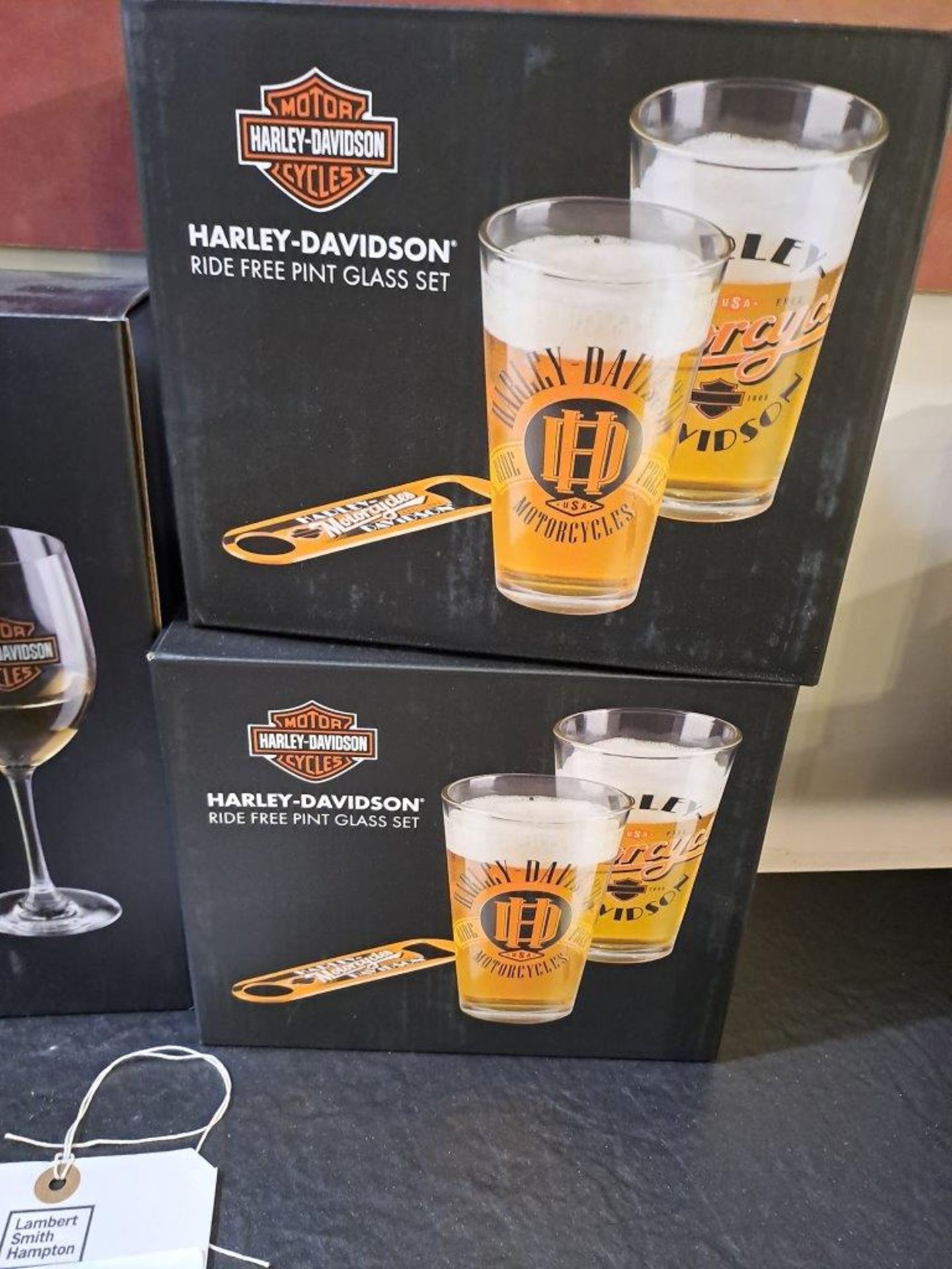 3 sets of Harley Davidson glasses, a Harley Davidson flask and a Harley Davidson mug - Image 2 of 7