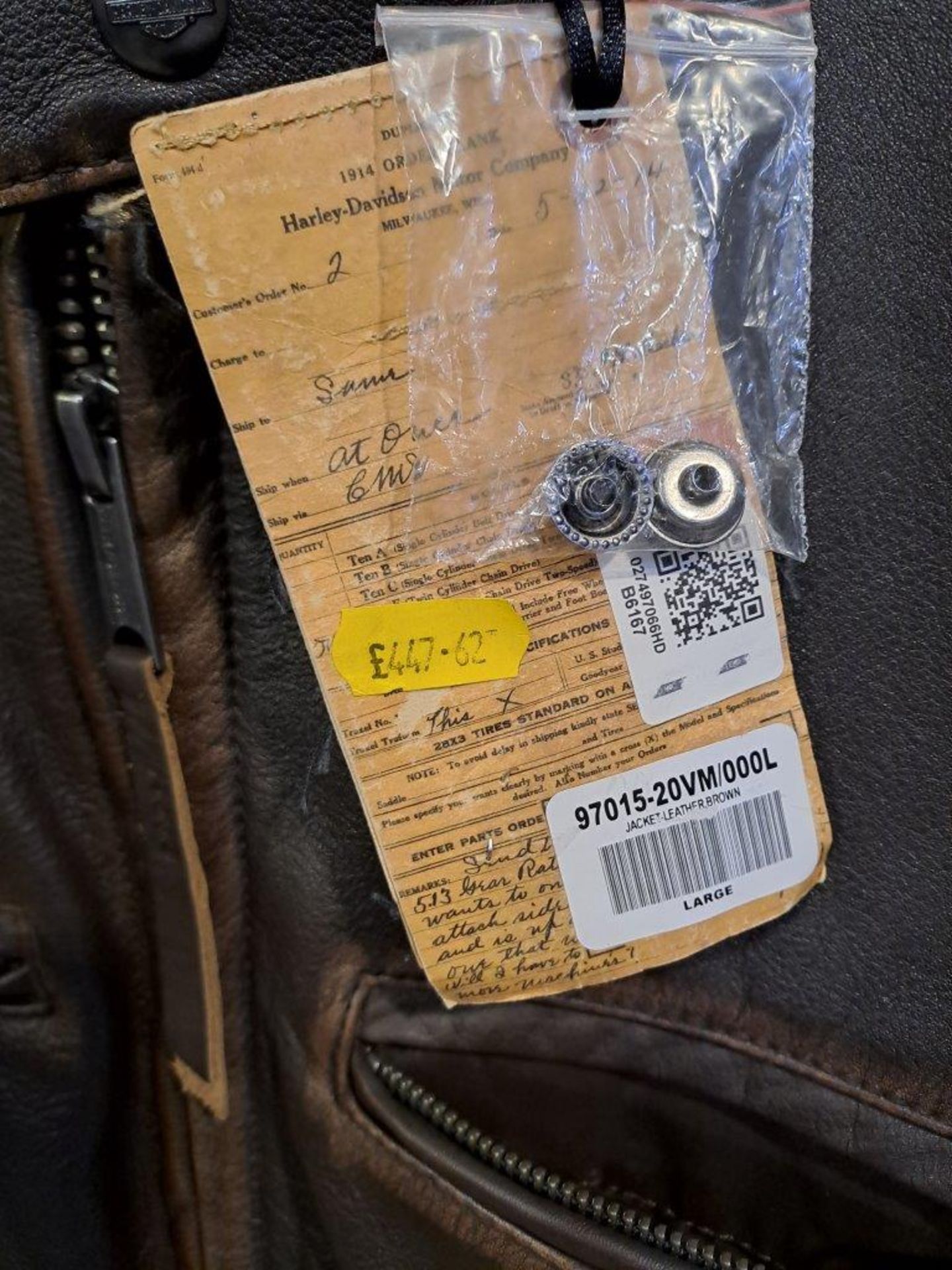 Harley Davidson Brown Leather Large Mens Jacket - Image 2 of 8