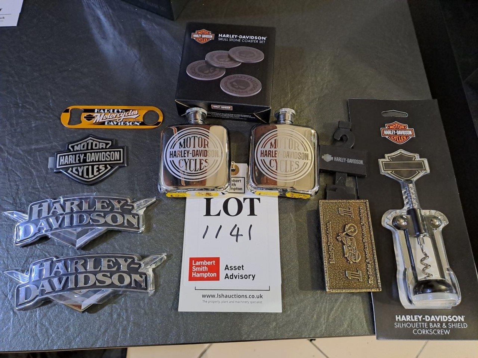 Various Harley Davidson Merchandise, as pictured