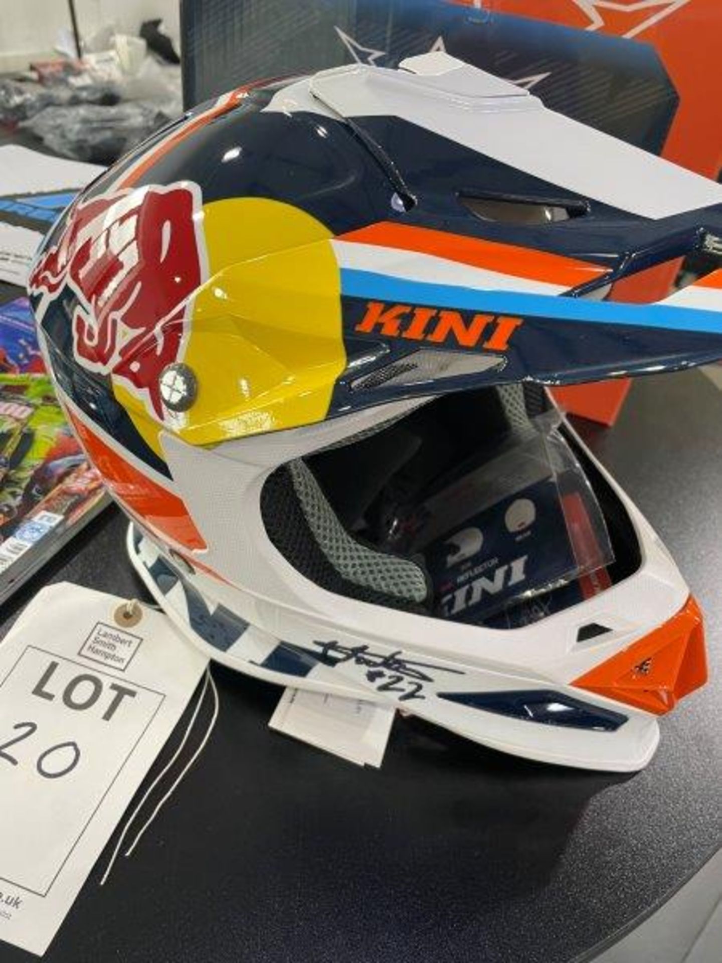 KINI Redbull Autographed Competition Motorbike Helmet - Image 2 of 15