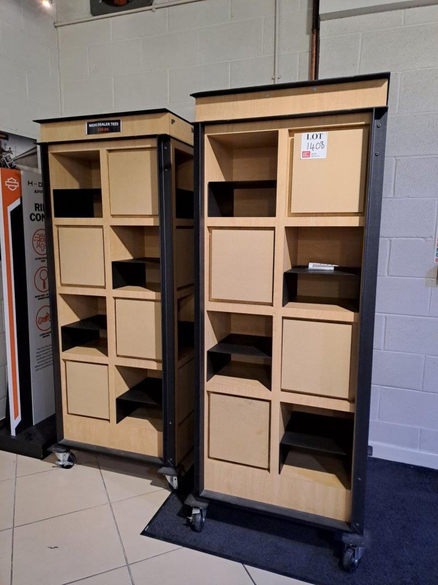 2 x Mobile T-Shirt Display/Storage units