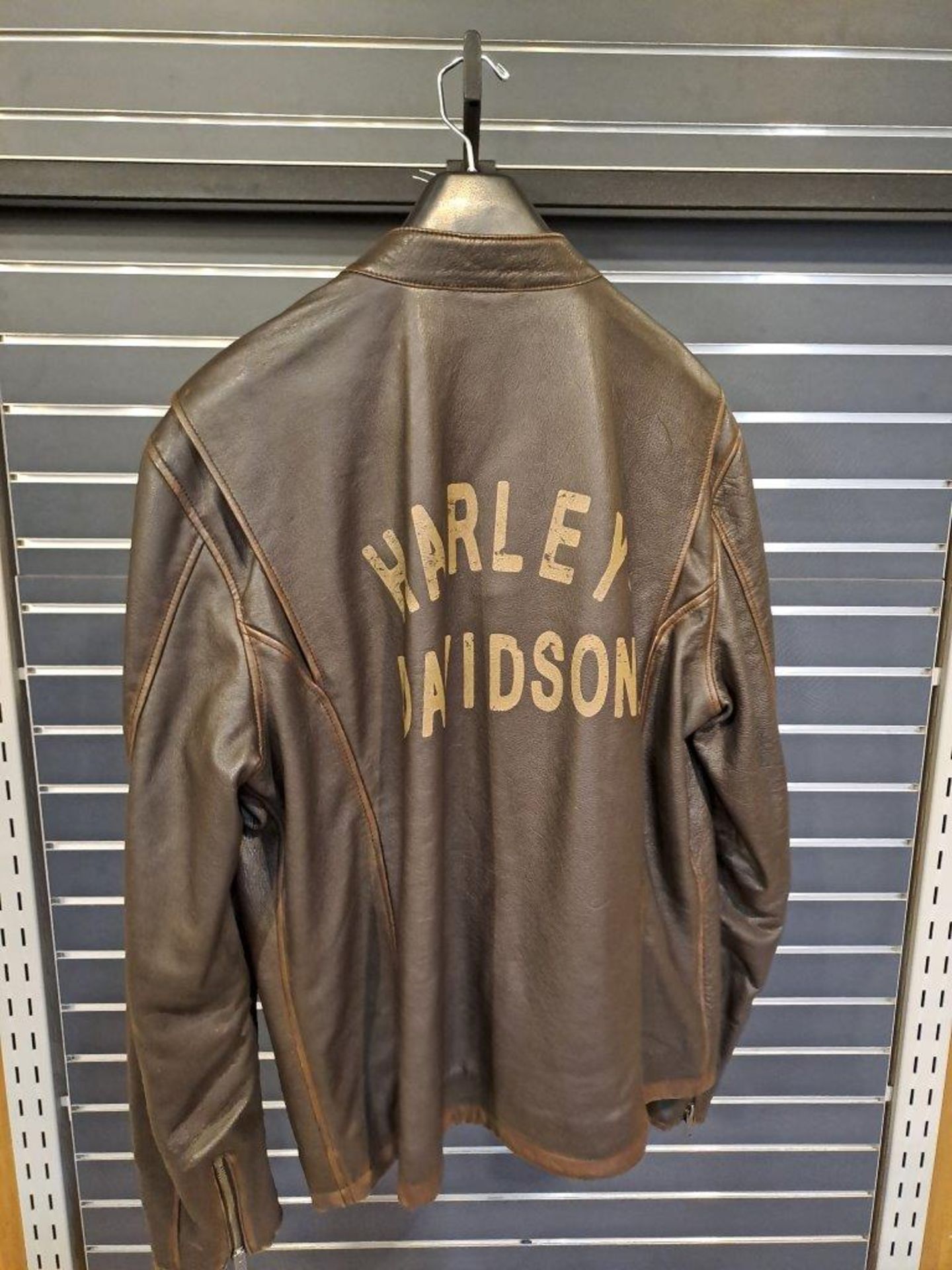Harley Davidson Brown Leather Large Mens Jacket - Bild 5 aus 8