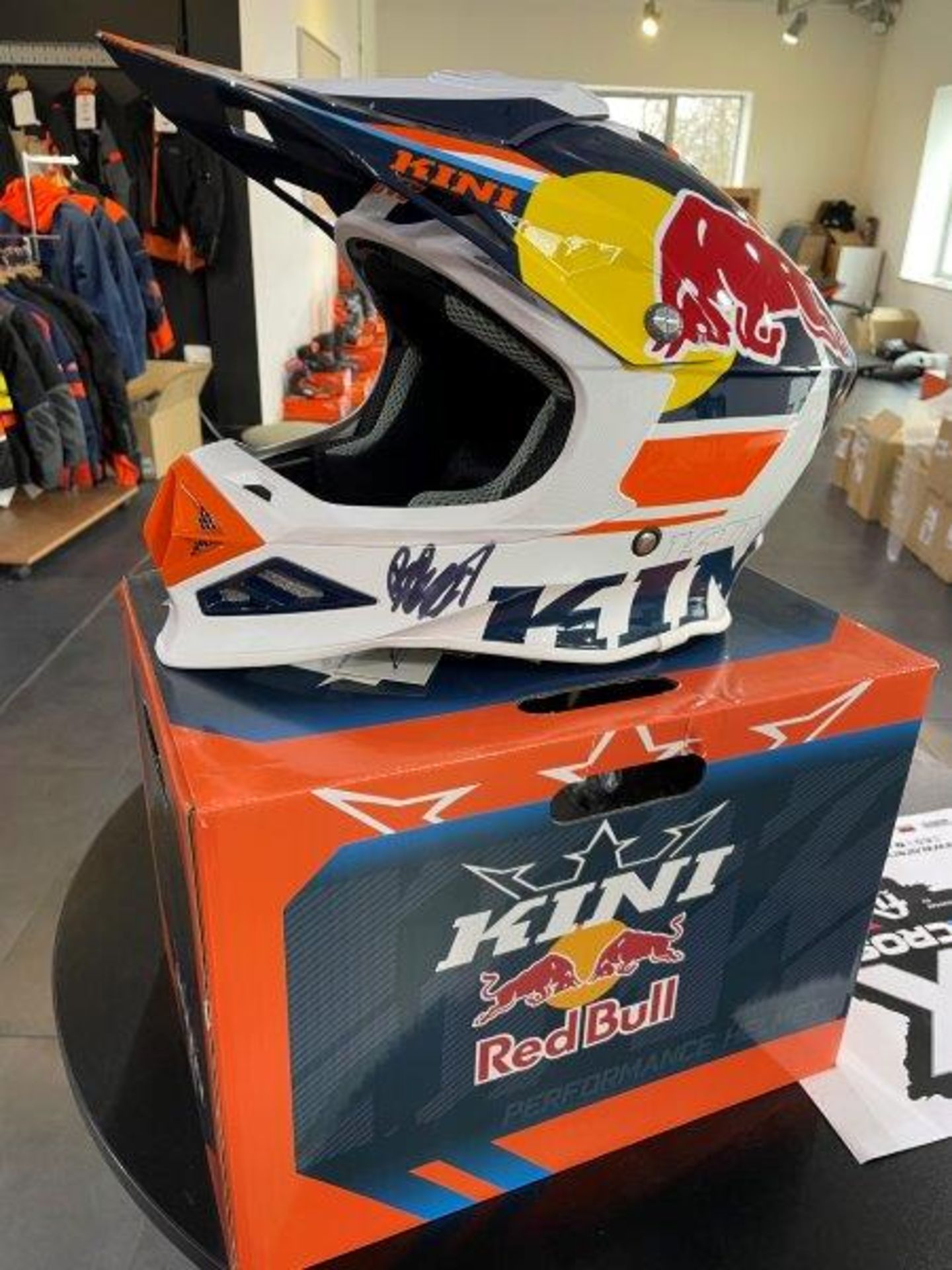 KINI Redbull Autographed Competition Motorbike Helmet - Image 4 of 15