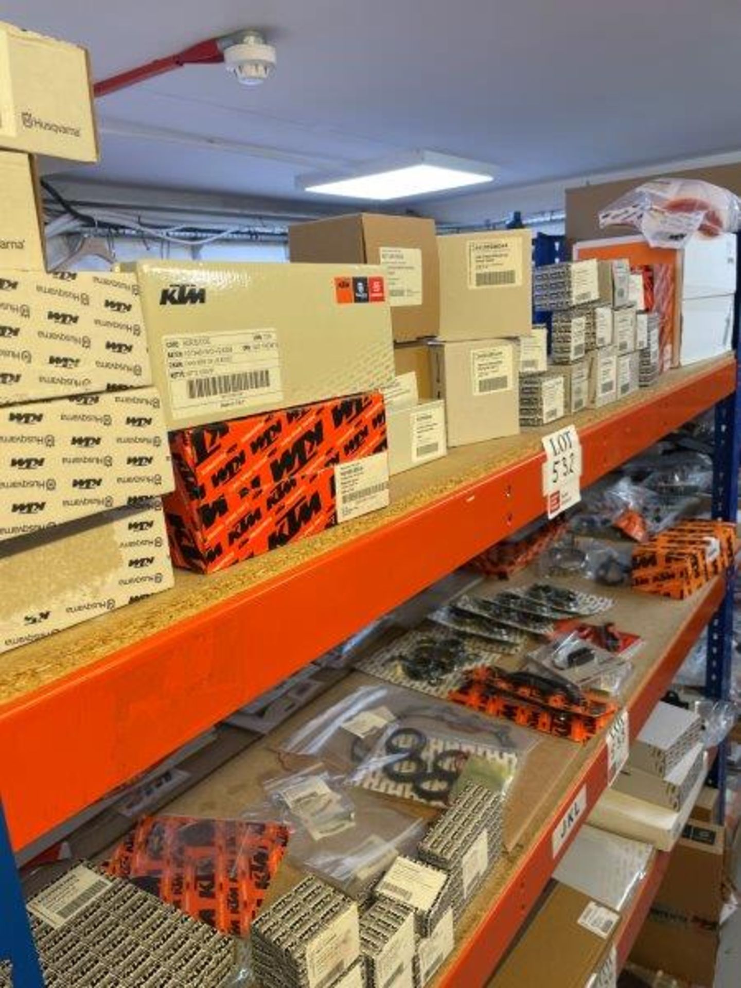 Contents of shelf of KTM Parts