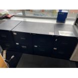 4 x 2 Drawer Black Metal Filing Cabinets