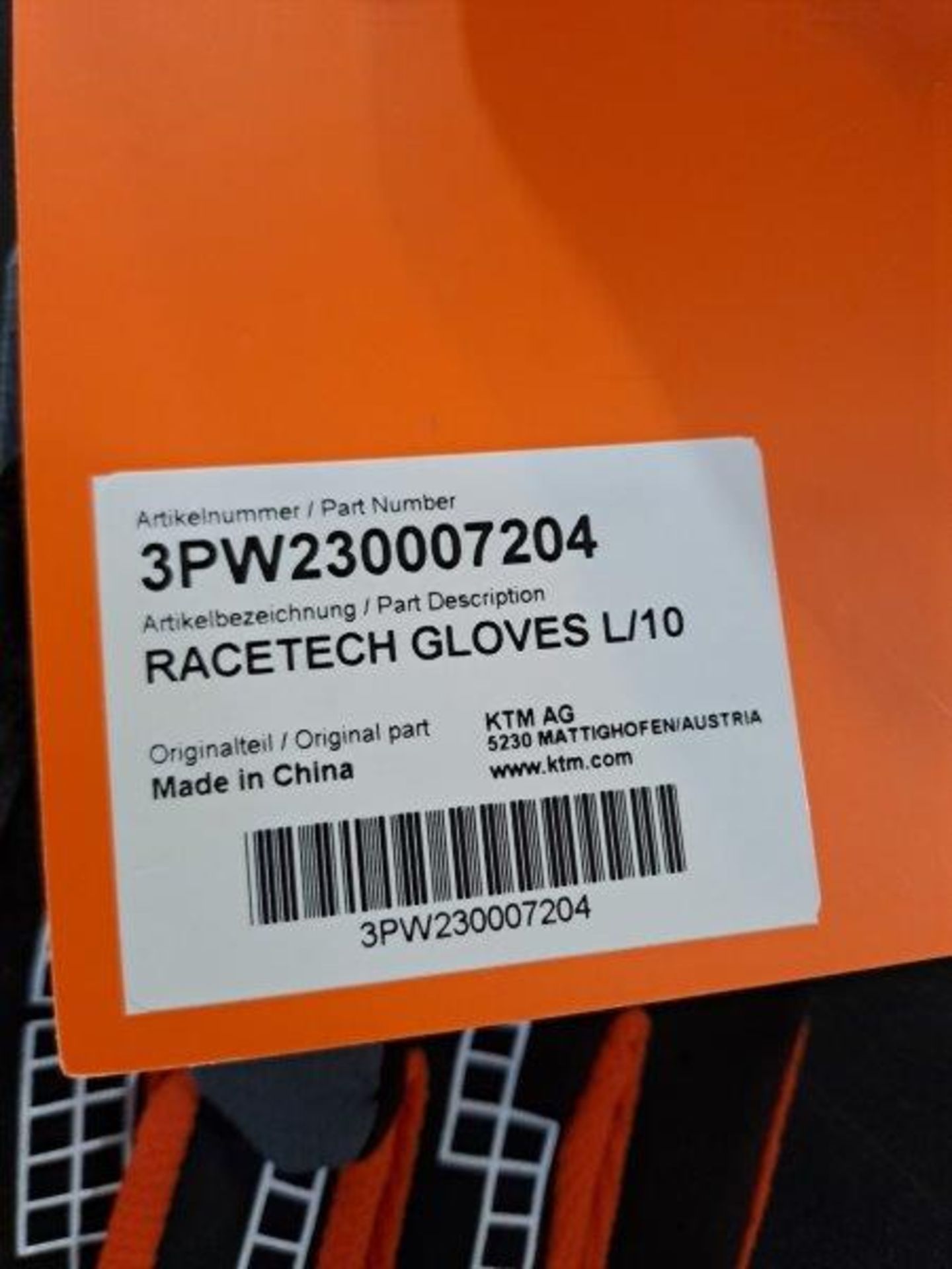KTM SP-2 Glove and Racetech Glove Large Motorbike Gloves - Image 3 of 7