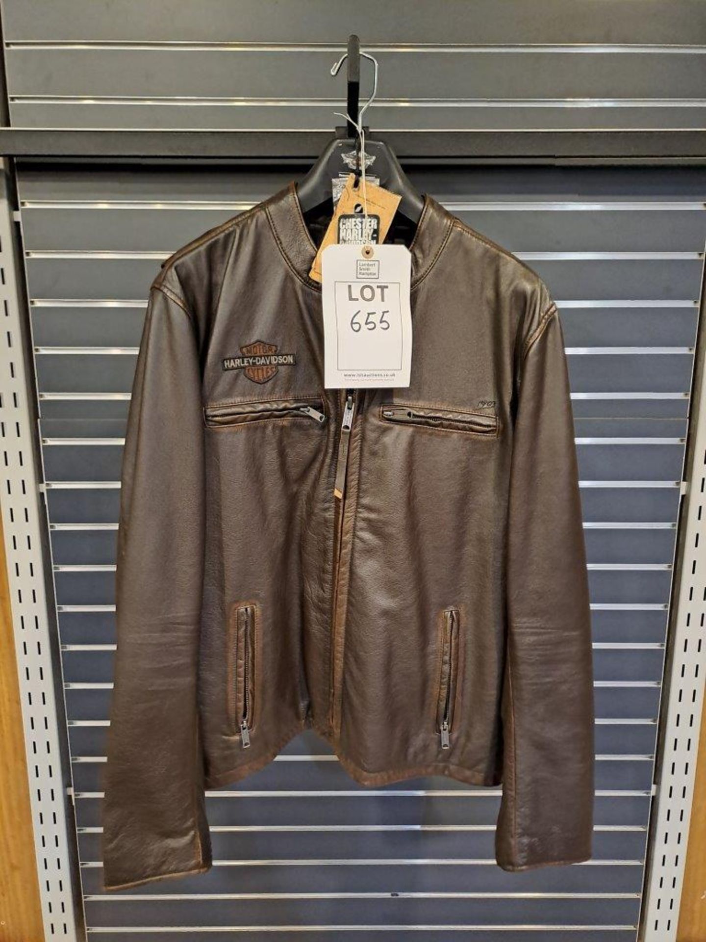 Harley Davidson Brown Leather Large Mens Jacket - Image 2 of 9