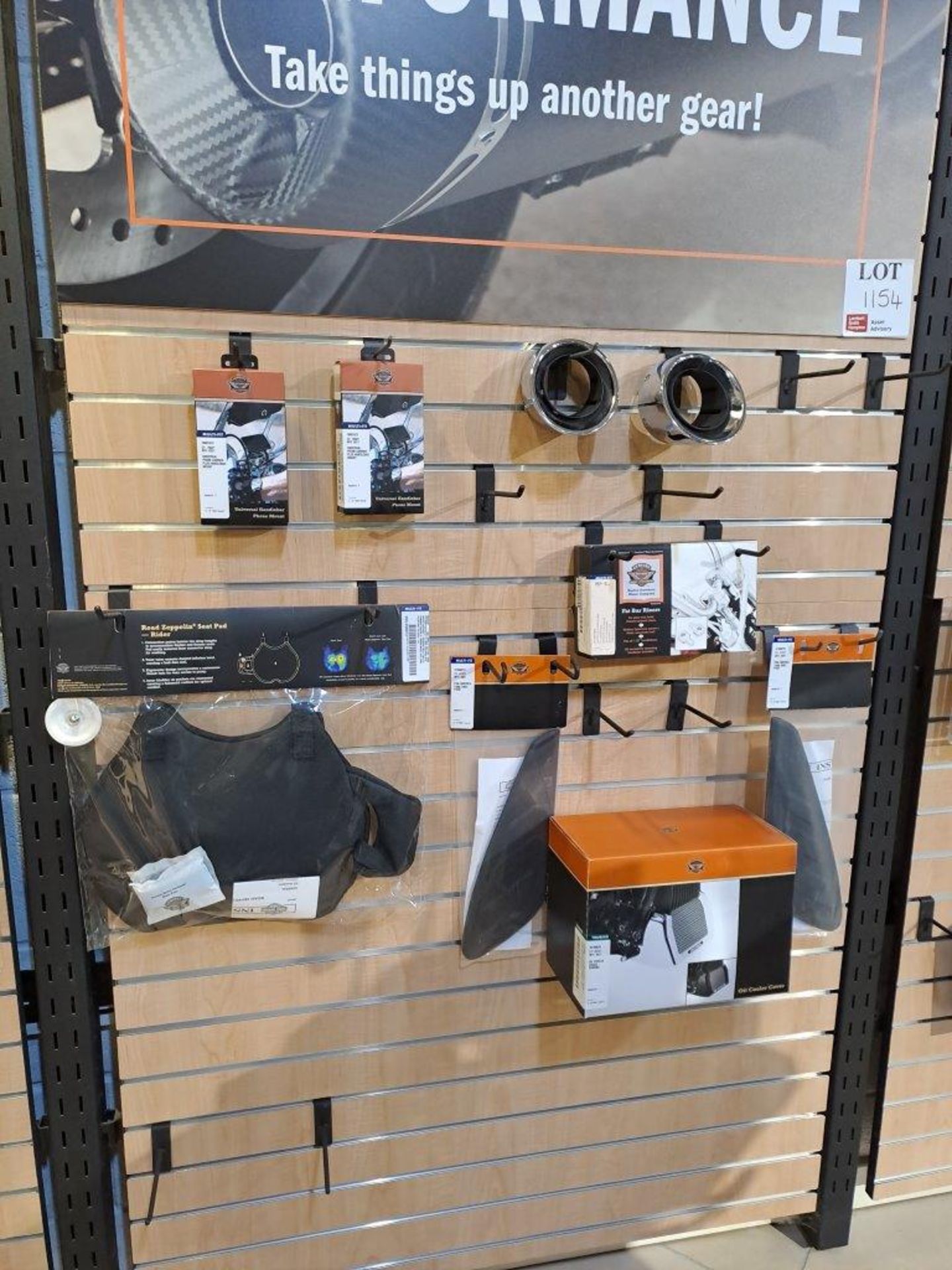 Quantity of Harley Davidson Parts & Accessories, to Retail Display board as Pictured