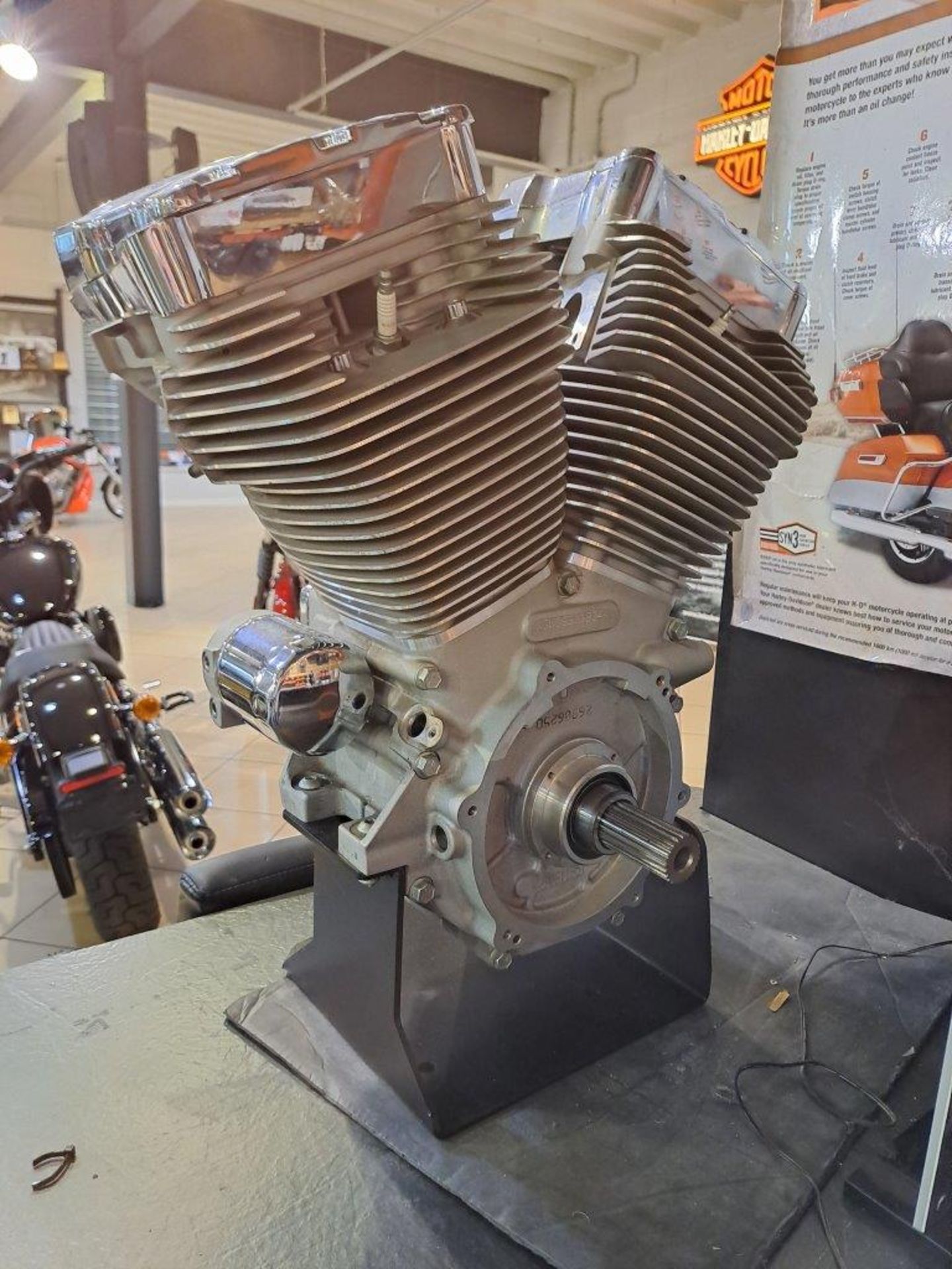 Harley Davidson Engine, on display Stand - Image 3 of 6
