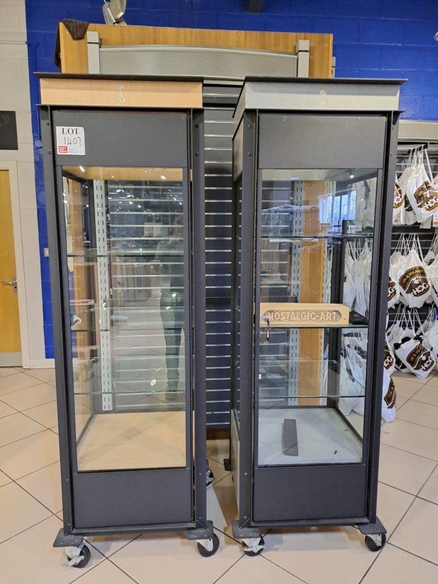 2 x Mobile Glass Display Units