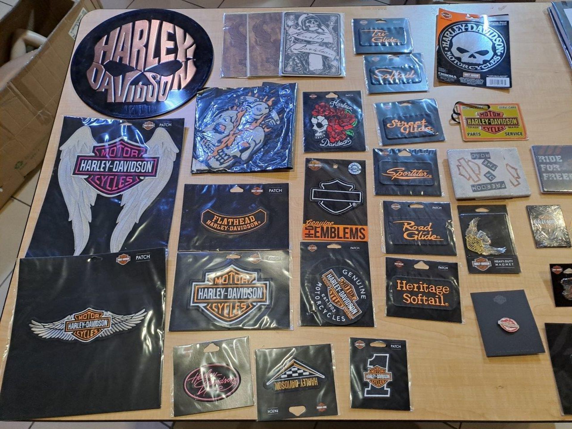 Harley Davidson Bag of Patches, Pins, Bells and other Merchandise as pictured - Image 2 of 8