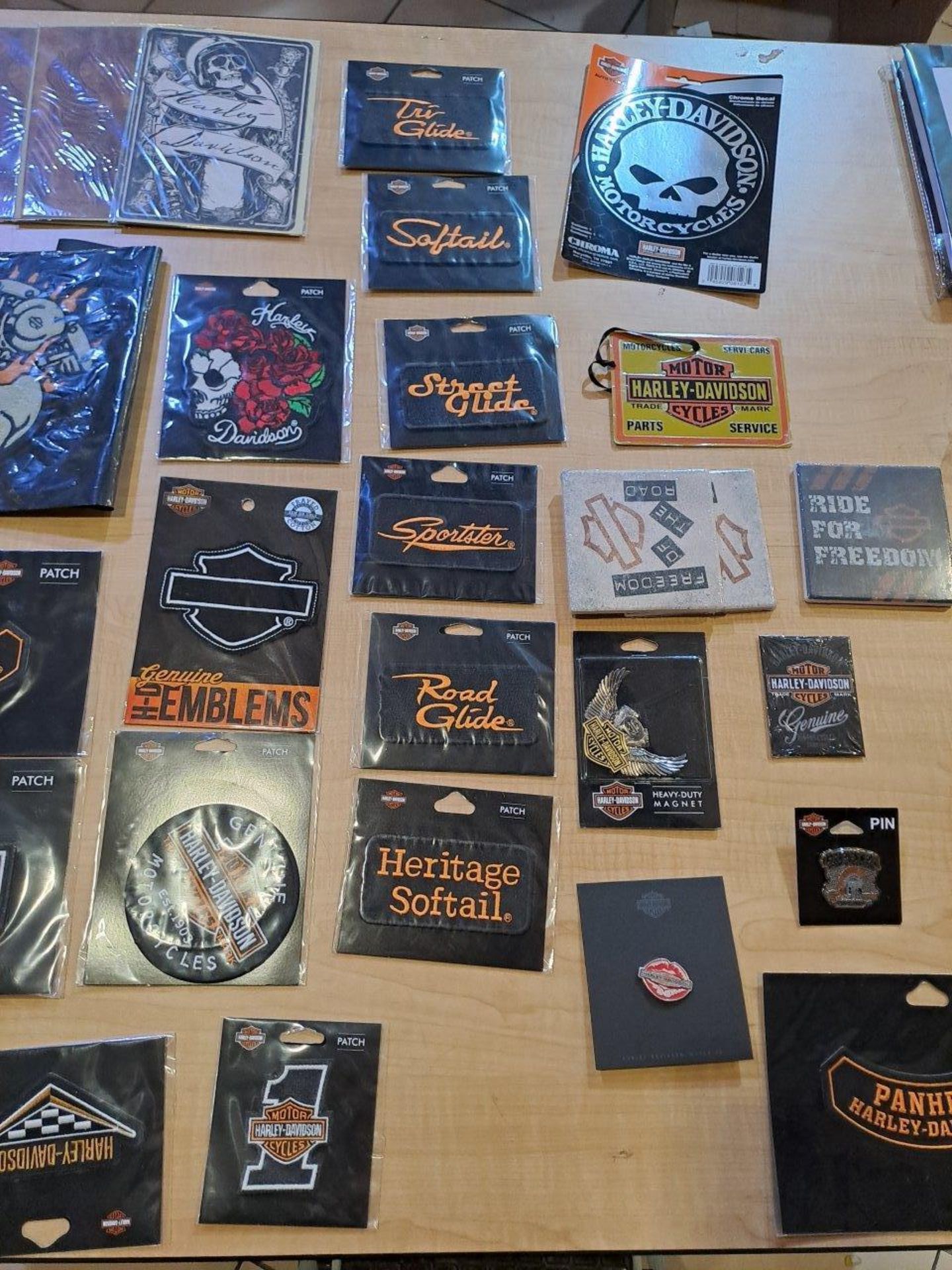 Harley Davidson Bag of Patches, Pins, Bells and other Merchandise as pictured - Image 5 of 8