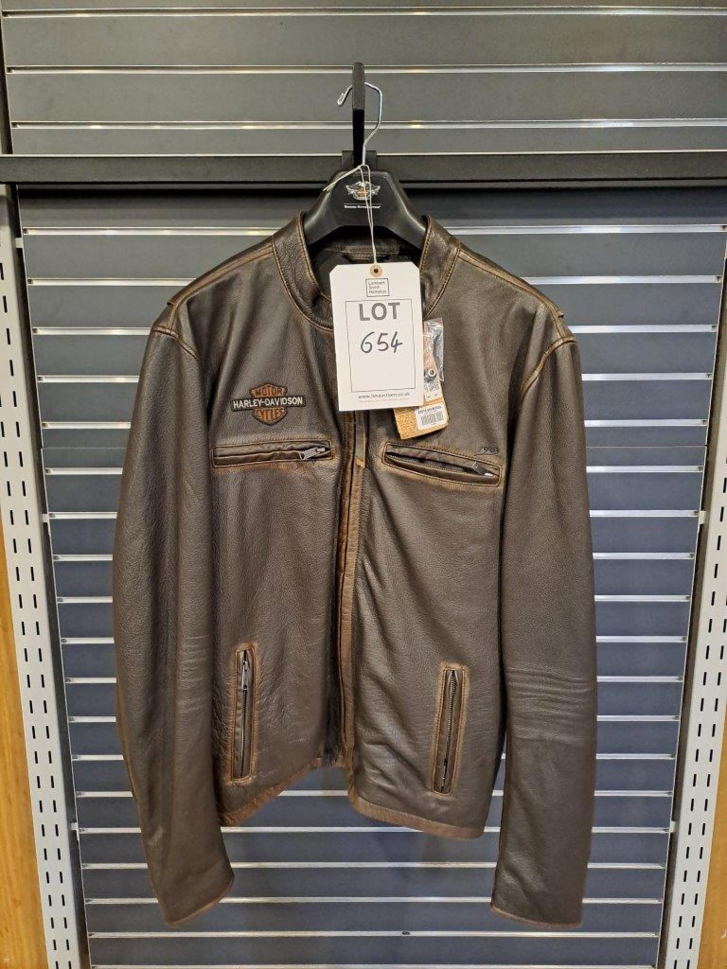 Harley Davidson Brown Leather Large Mens Jacket