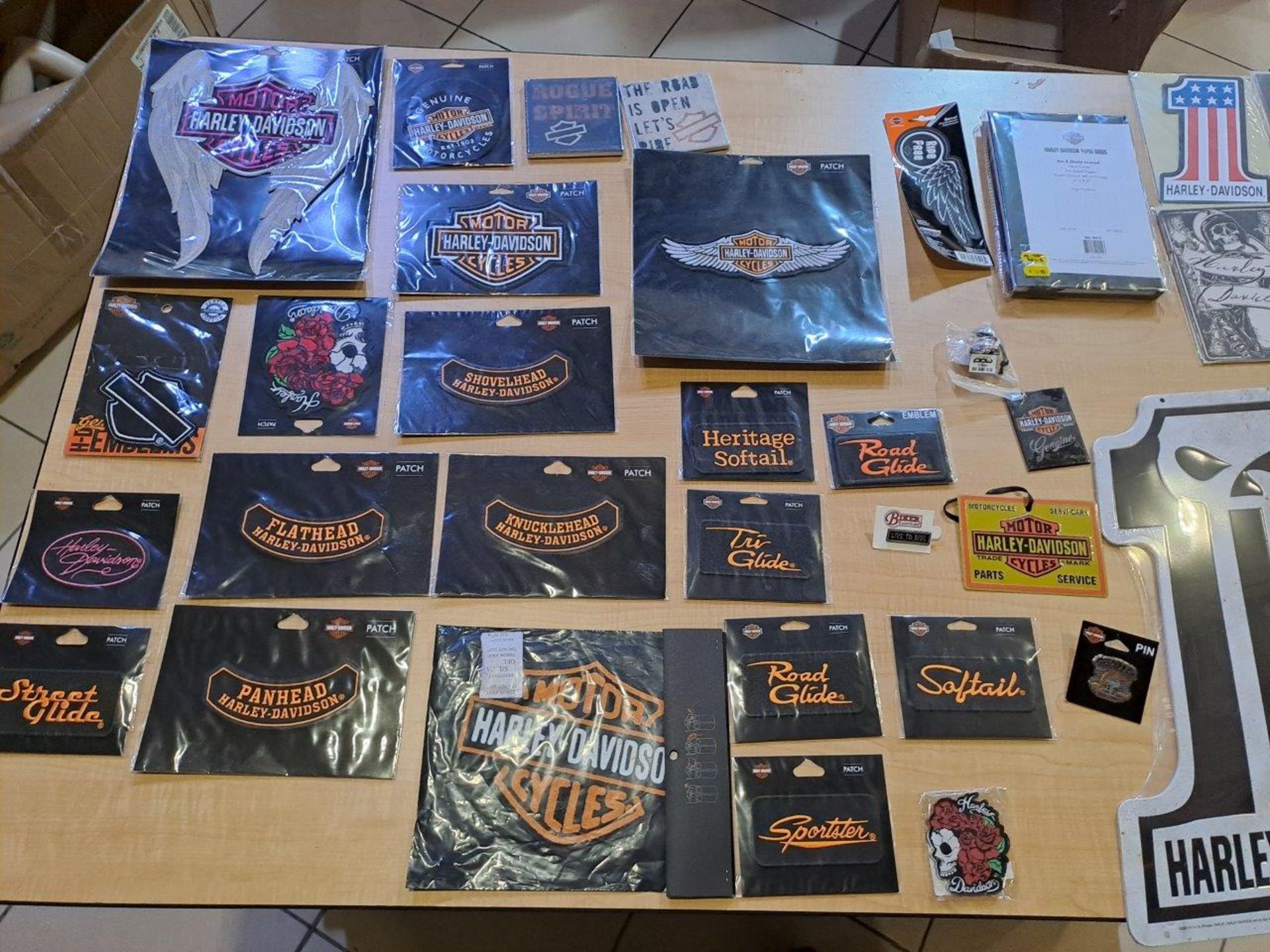Harley Davidson Bag of Patches, Pins, Bells and other Merchandise as pictured - Image 2 of 8
