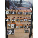 Quantity of Harley Davidson Parts & Accessories, to Retail Display board as Pictured