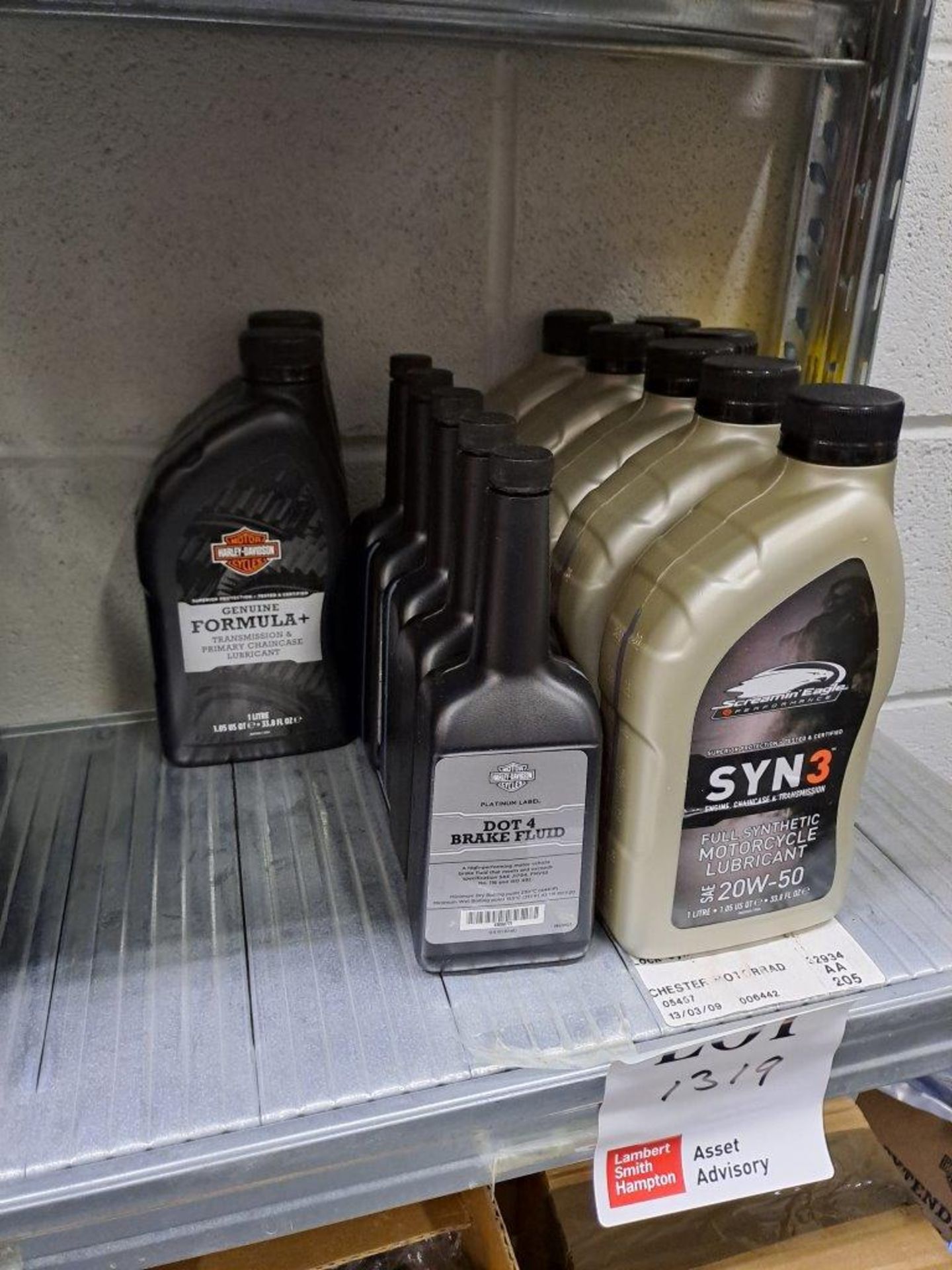 Quantity of Harley Davidson Transmission fluid, Oil & Brake fluid