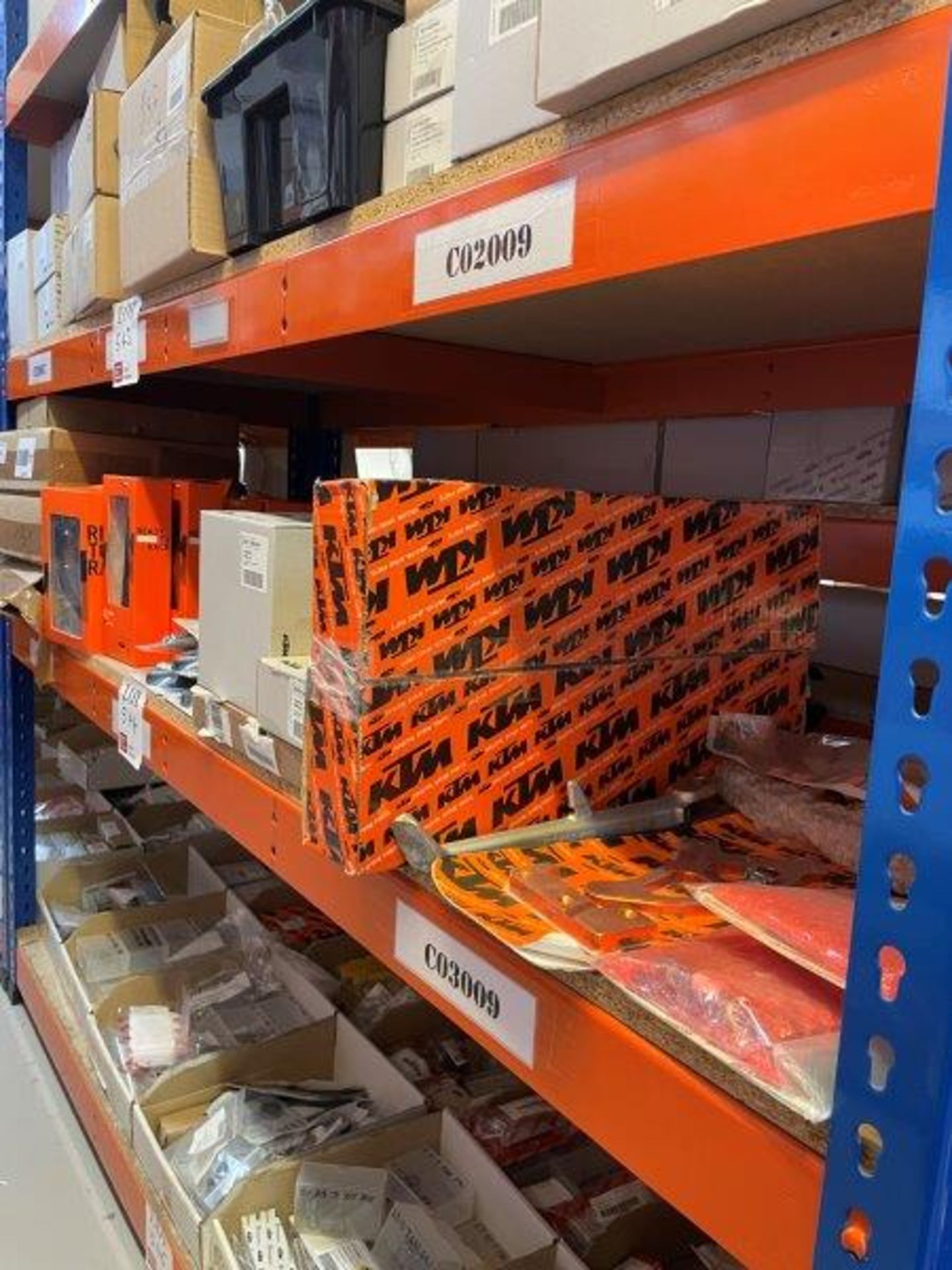 Contents of shelf of KTM and other Parts