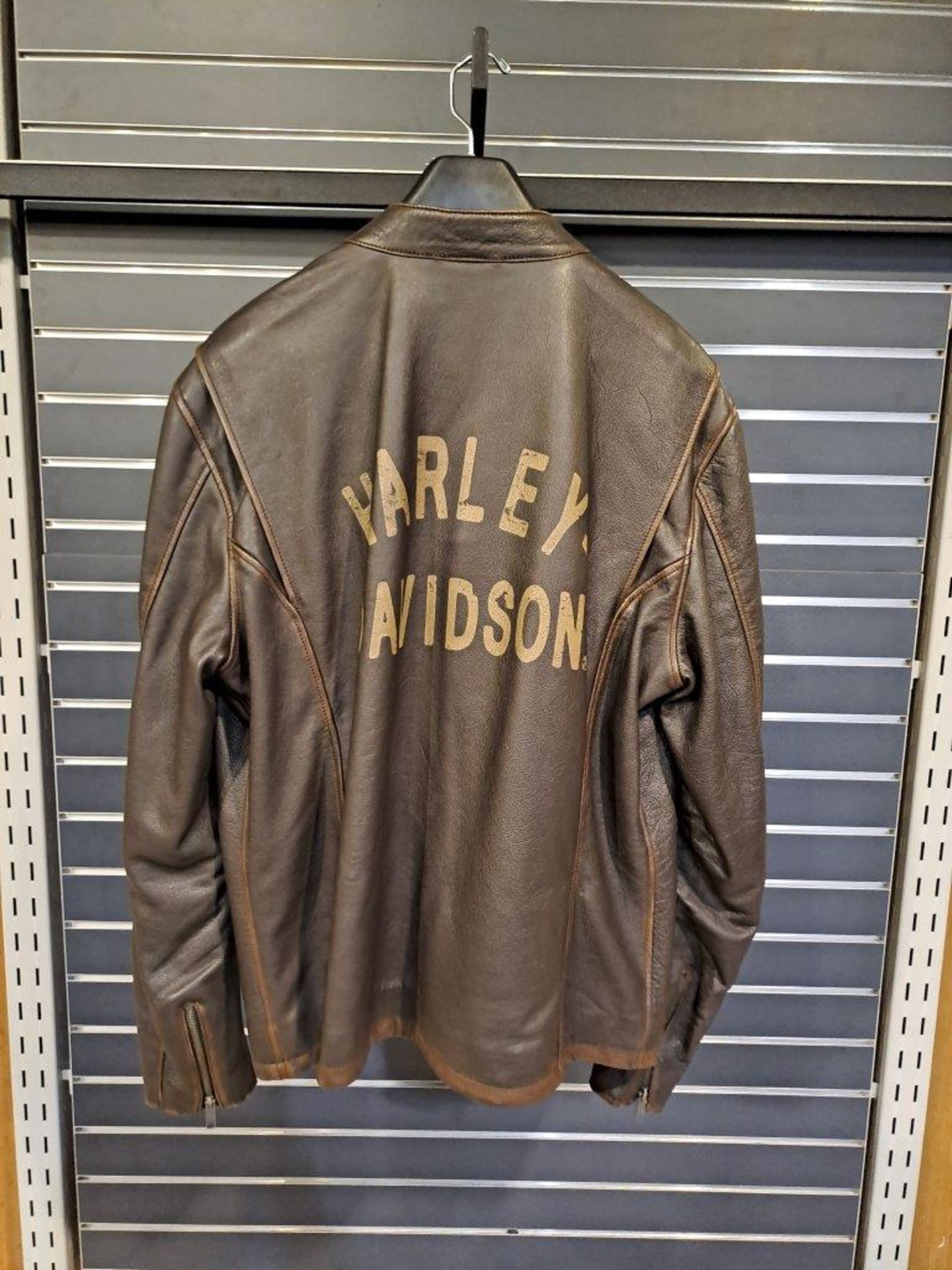 Harley Davidson Brown Leather Large Mens Jacket - Bild 6 aus 8