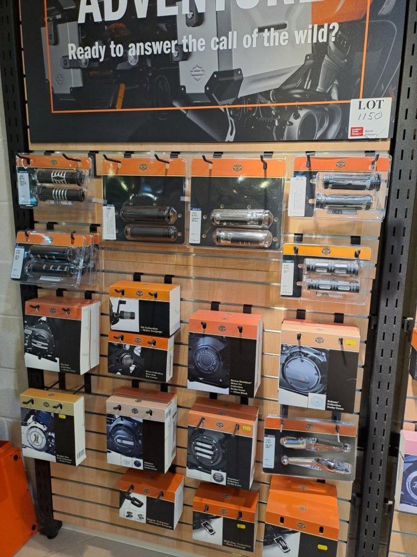 Quantity of Harley Davidson Parts & Accessories, to Retail Display board as Pictured