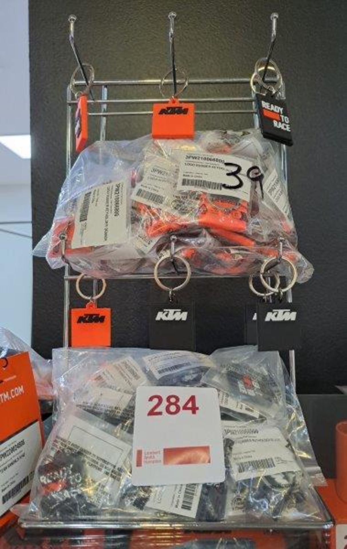 KTM Keyrings (Approx 75) and Stand