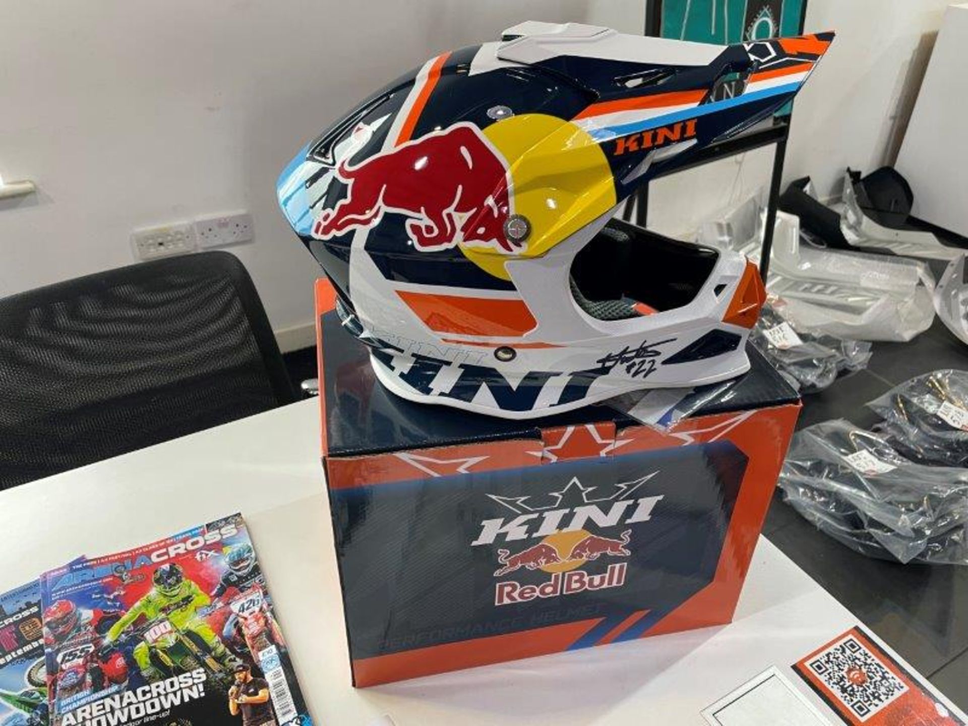KINI Redbull Autographed Competition Motorbike Helmet - Image 11 of 15